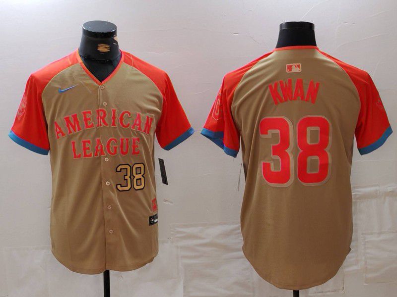 Men Cleveland Indians 38 Kwan Orange All star 2024 Nike MLB Jersey style 3